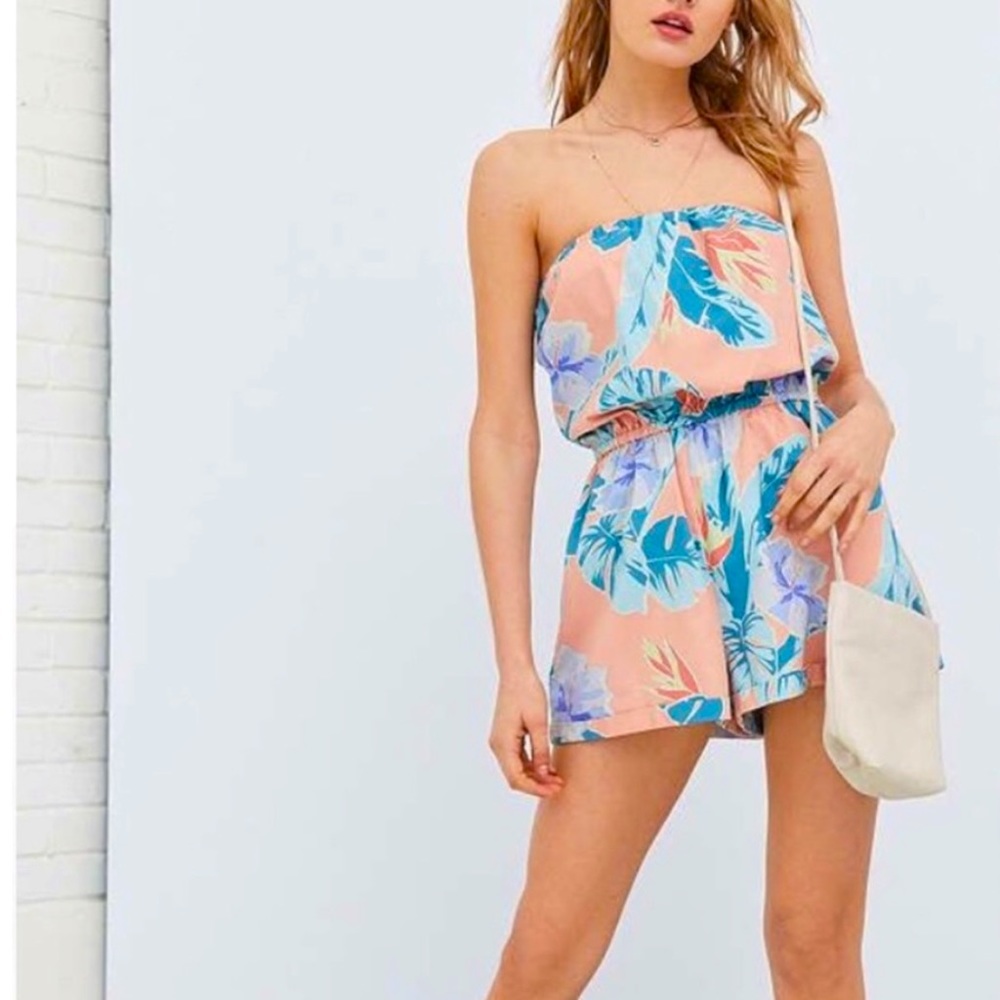 Urban Outfitters floral, strapless romper